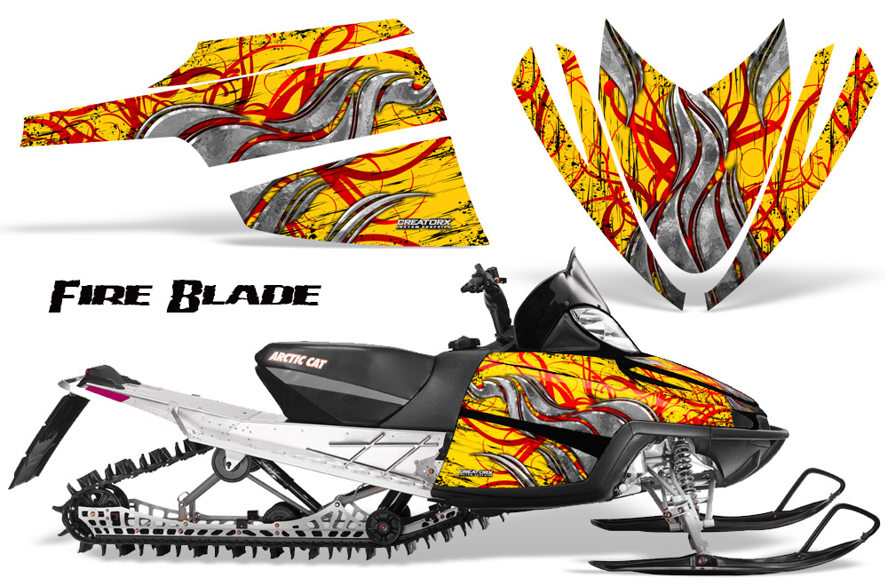 Arctic Cat M Series CrossFire Graphics Kit Fire Blade Red Yellow